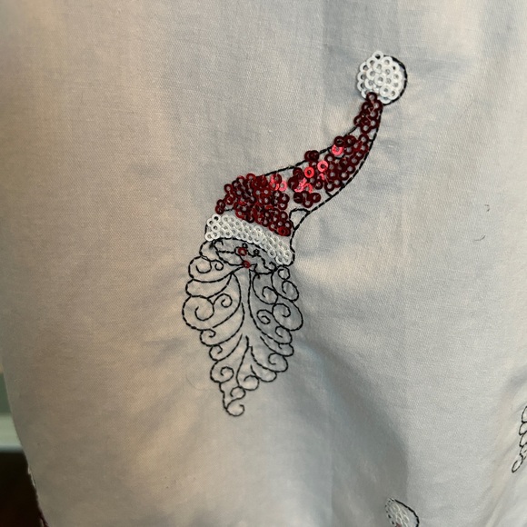 Berek XL Sequin Santa Holiday Button Down Tunic Top - Picture 7 of 16